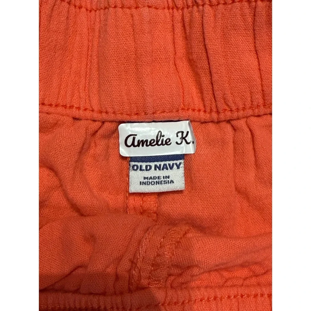 Old Navy Coral Orange Cotton Gauze Elastic Waist Dolphin Shorts Women